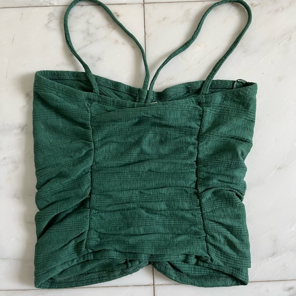 Pilcro green ruched tank top NWOT - Picture 4 of 4